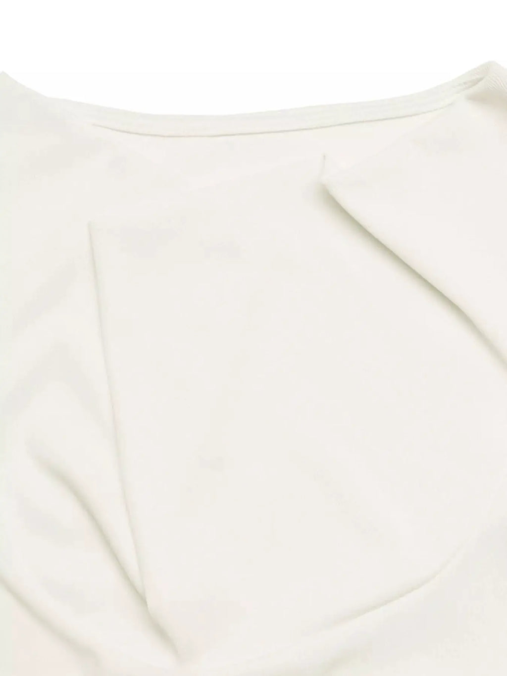 Cowl Neck Long Sleeve T-Shirt in white with ruched detailing by Belle Bijouix