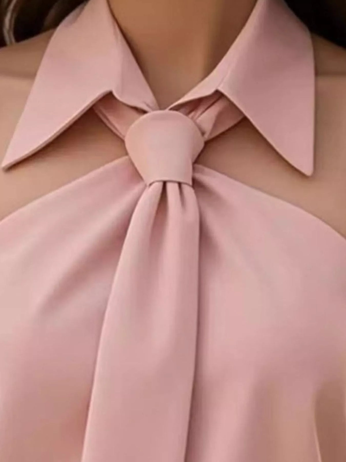 Sleeveless Halter Neck Top with Tie-Front Collar by Belle Bijouix – view 16 of 16