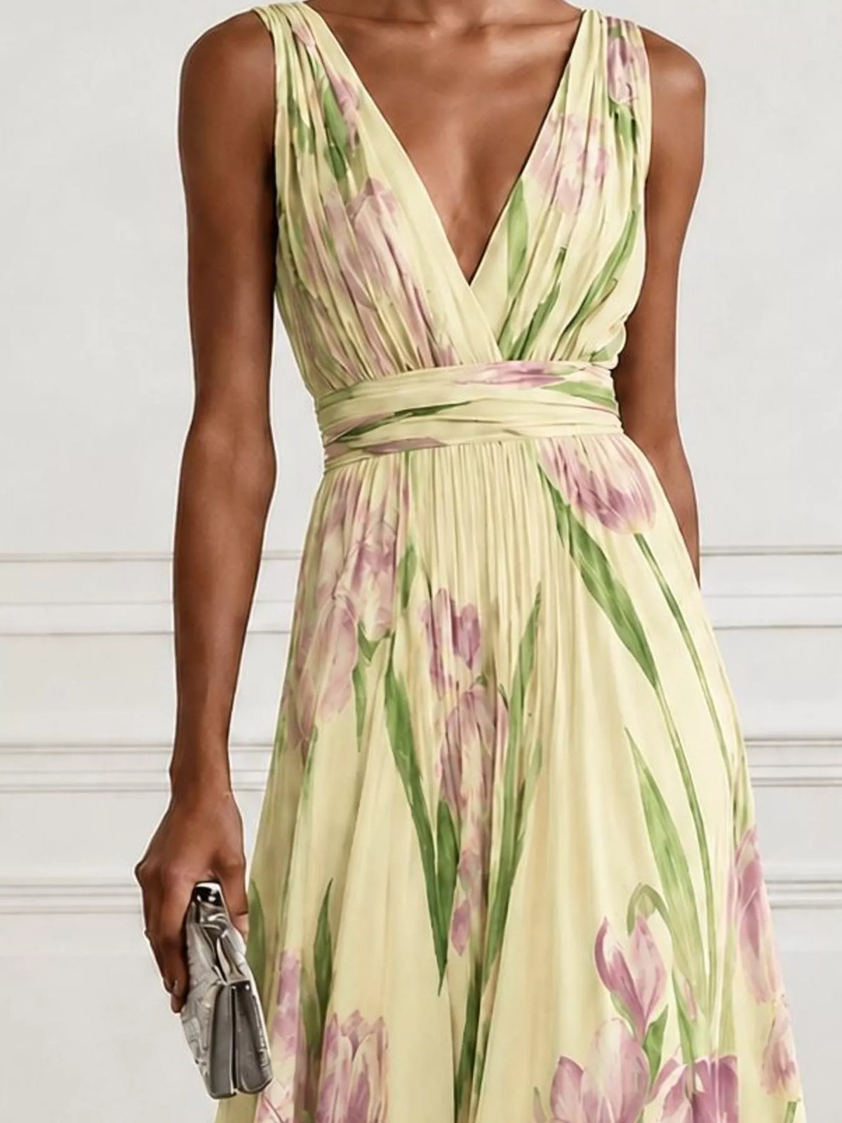 Sleeveless V-Neck Floral Maxi Dress by Belle Bijouix – view 36 of 37