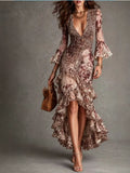 Leopard Print High-Low Ruffle Maxi Dress by Belle Bijouix – view 1 of 3