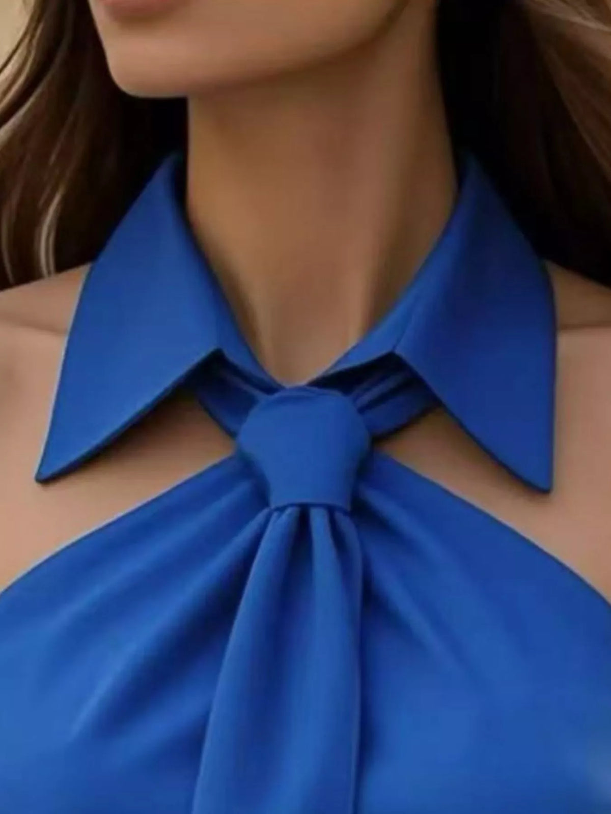 Sleeveless Halter Neck Top with Tie-Front Collar by Belle Bijouix – view 8 of 16