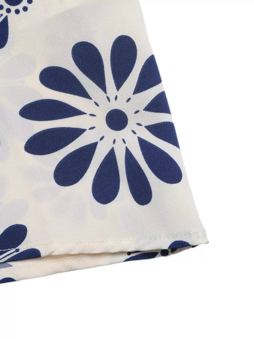 Dresses: floral print cutout-waist maxi dress in navy blue on cream background.