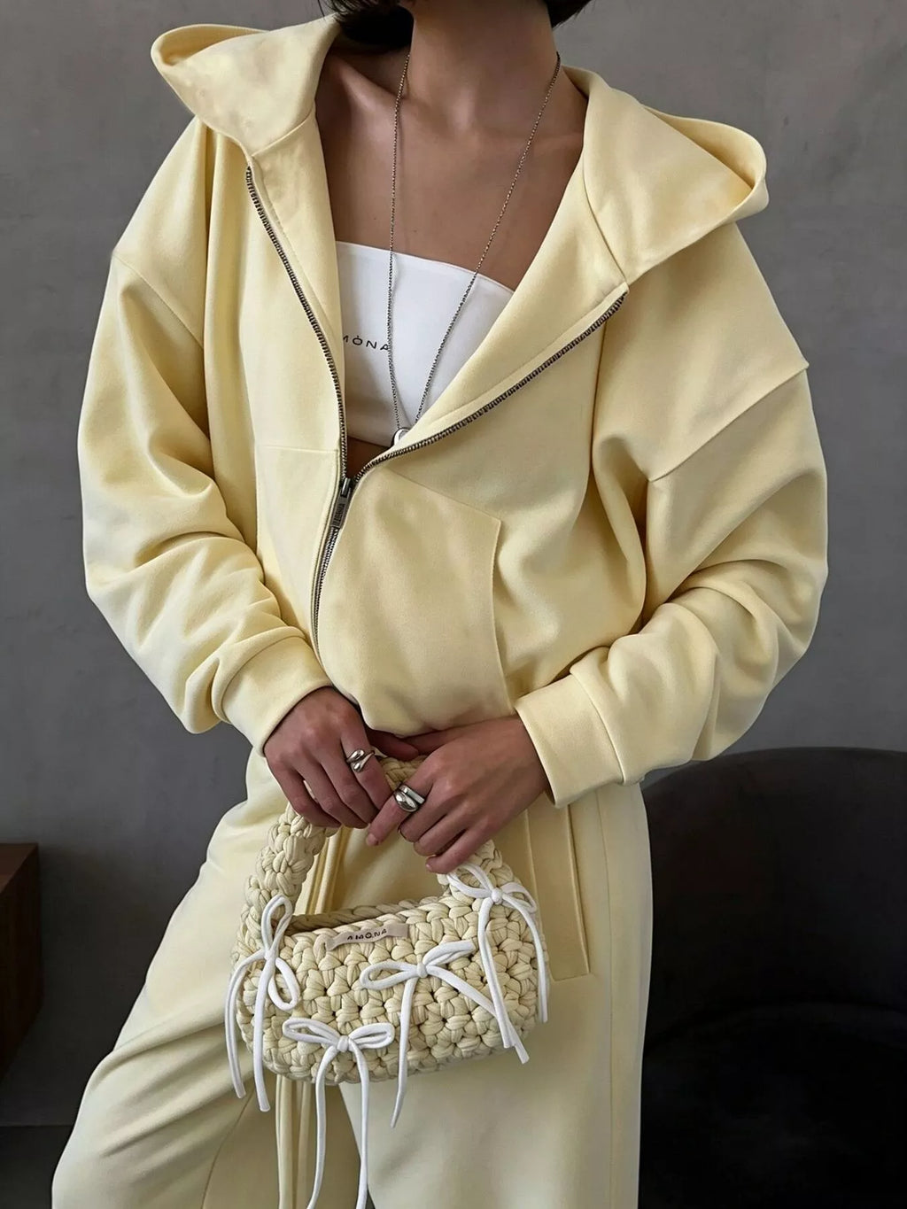 Zip-Up Hoodie & Wide-Leg Sweatpants Set by Belle Bijouix – view 25 of 29