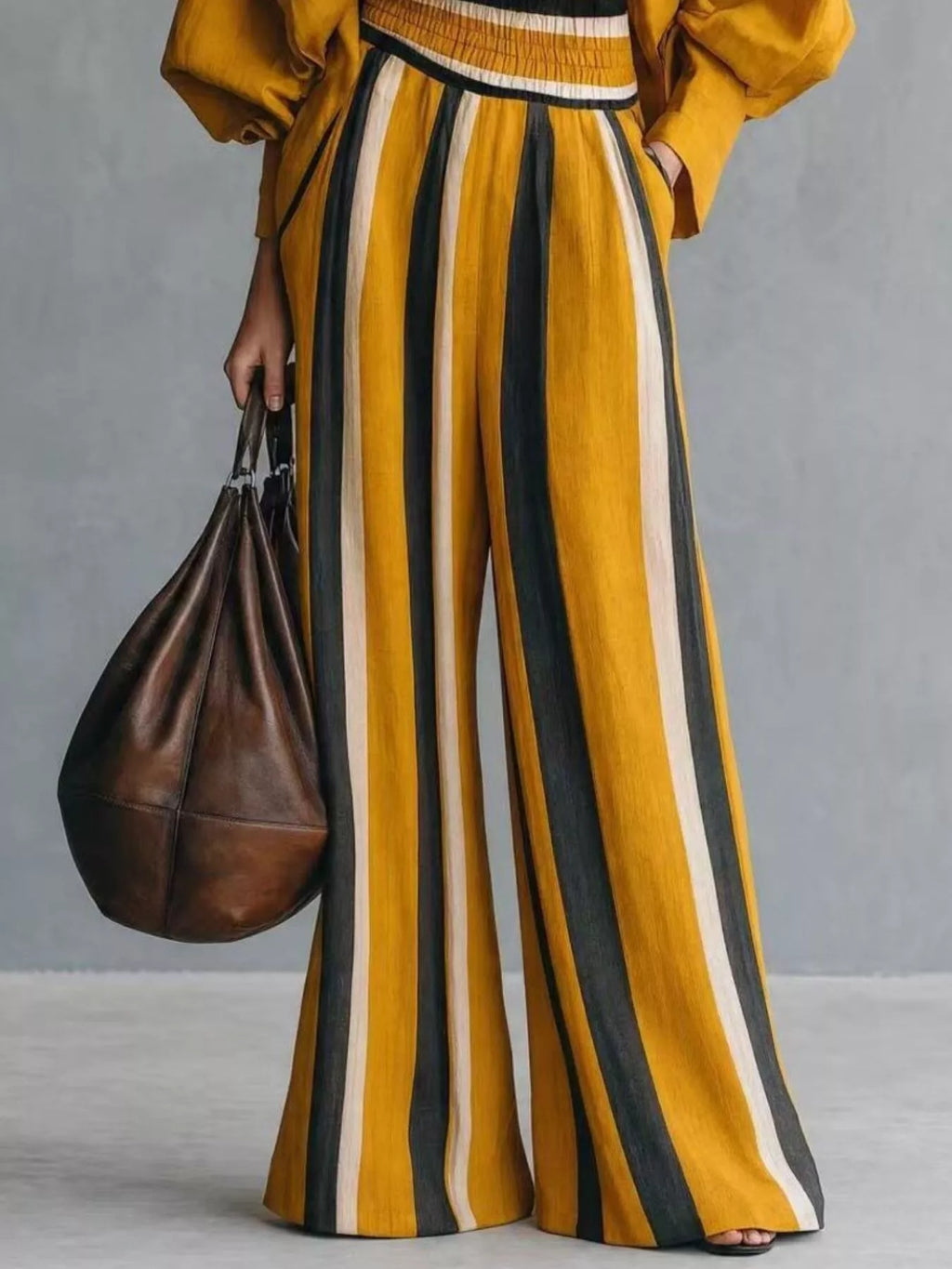 Mock Neck Top & Striped Wide-Leg Pants Set by Belle Bijouix – view 9 of 12