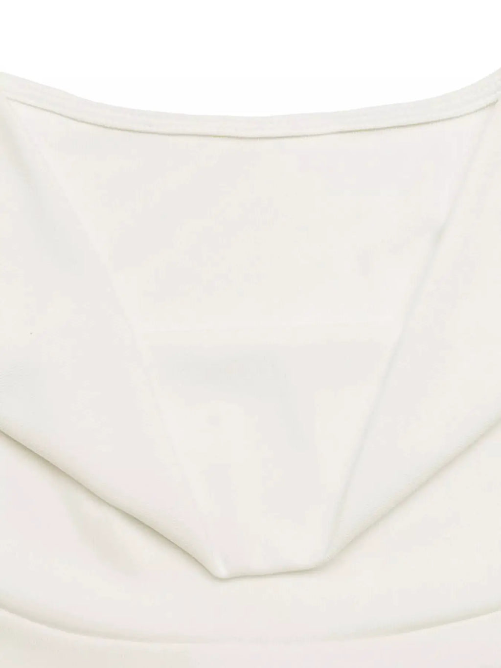Cowl-neck long-sleeve T-shirt in white with a draped neckline