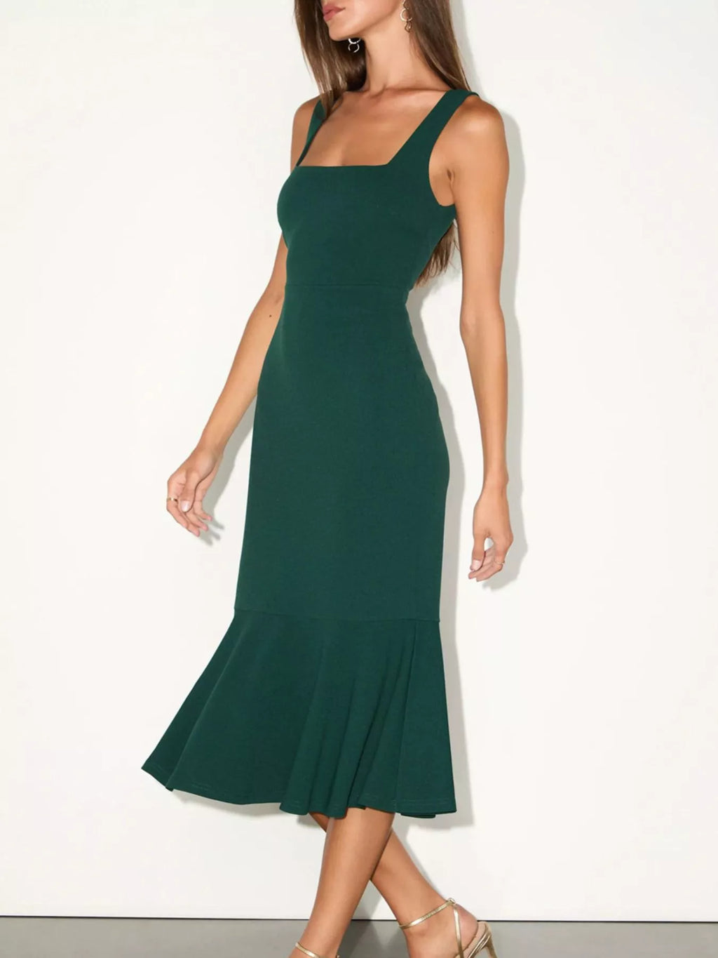 Sleeveless Square Neck Mermaid Midi Dress by Belle Bijouix – view 9 of 14