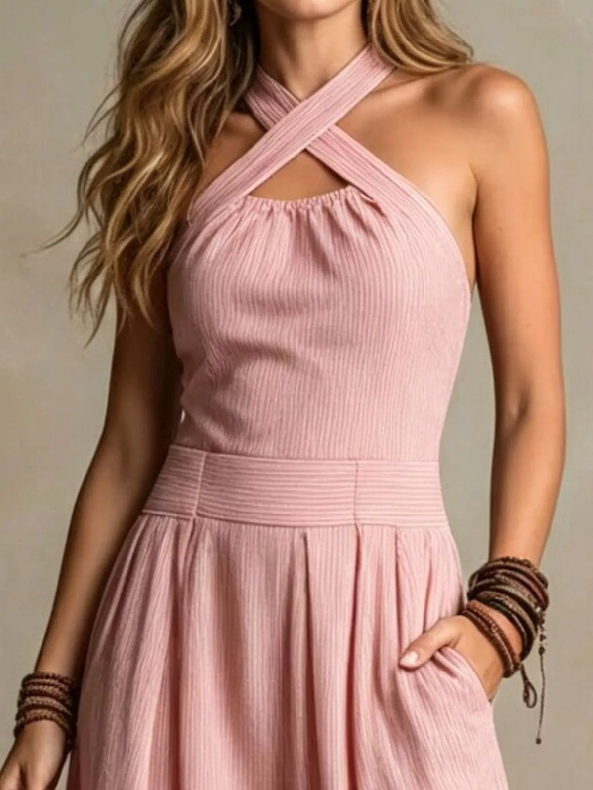 Halter Neck Wide-Leg Jumpsuit