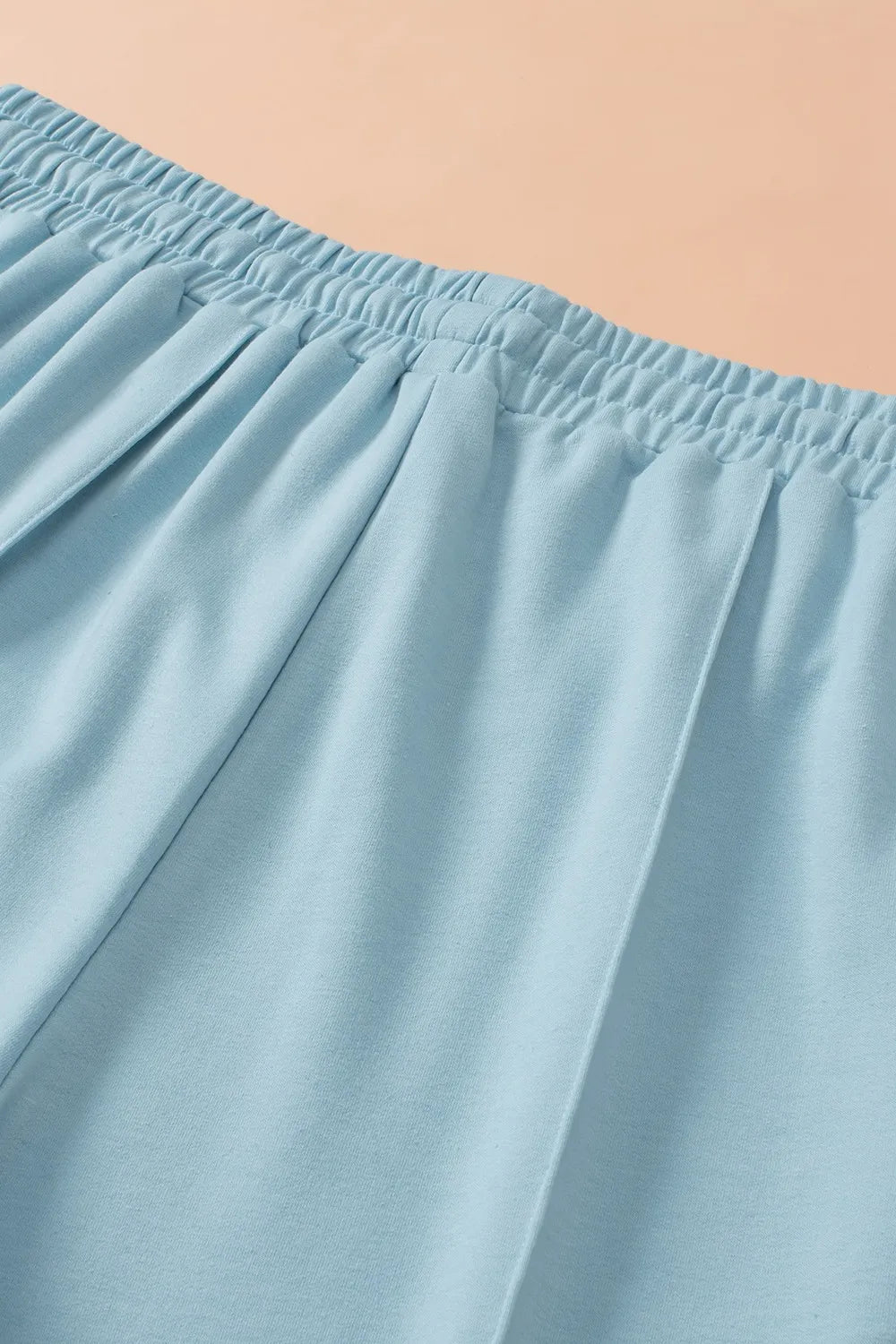 Zip-Up Hoodie and Pants Active Set by Bellebijouix in light blue; elastic waistband fabric detail.
