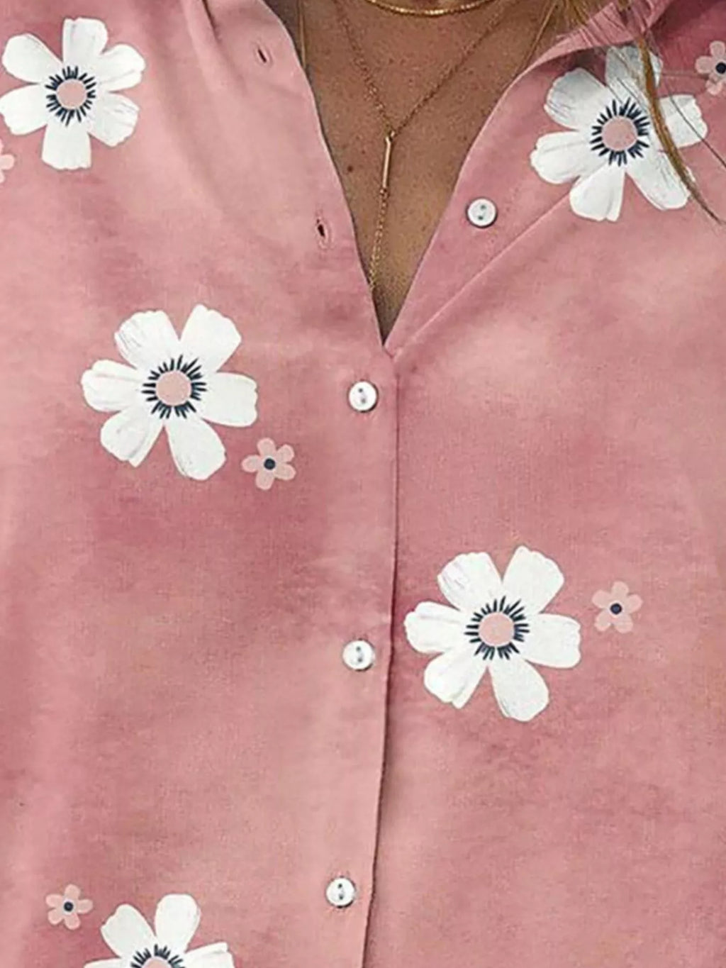 Floral Print Button-Down Casual Shirt