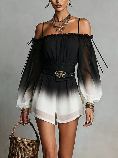 Gradient Spaghetti Strap Romper