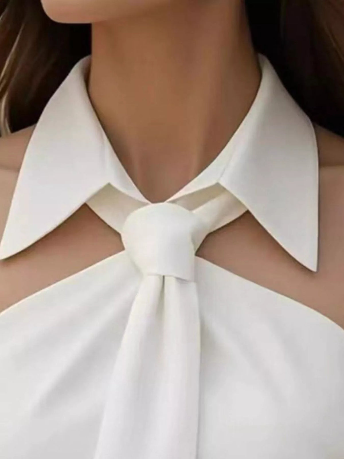 Sleeveless Halter Neck Top with Tie-Front Collar by Belle Bijouix – view 4 of 16