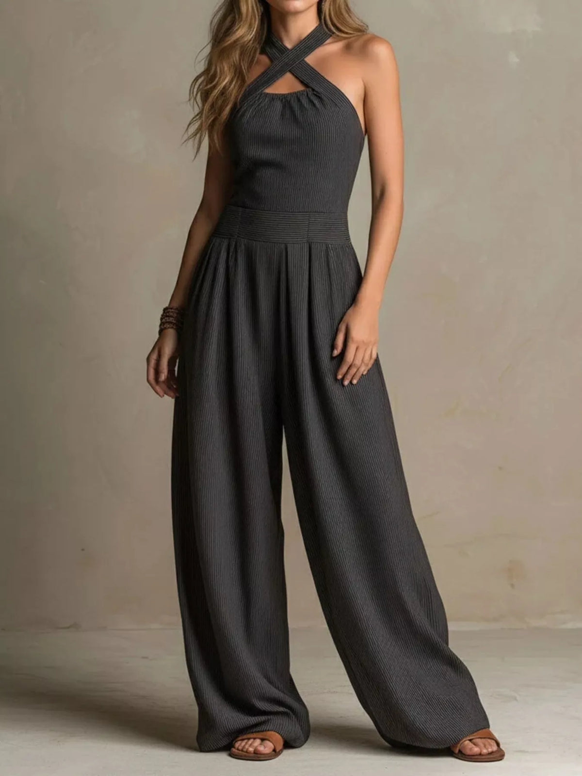 Halter Neck Wide-Leg Jumpsuit