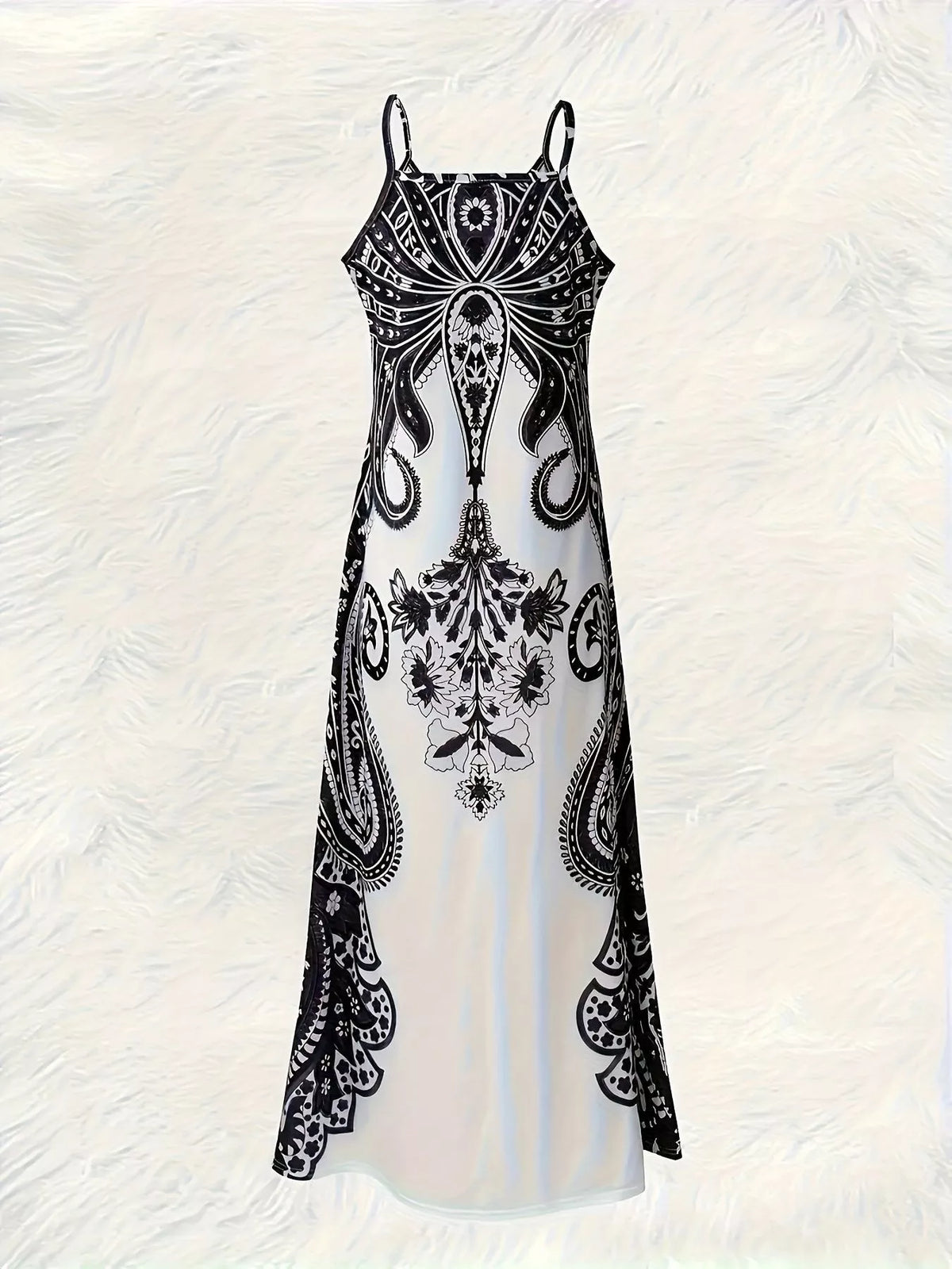 Paisley Print Spaghetti Strap Maxi Dress by Belle Bijouix – view 3 of 3