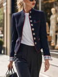 Military Stand Collar Jacket with Red Piping by Belle Bijouix – view 1 of 5