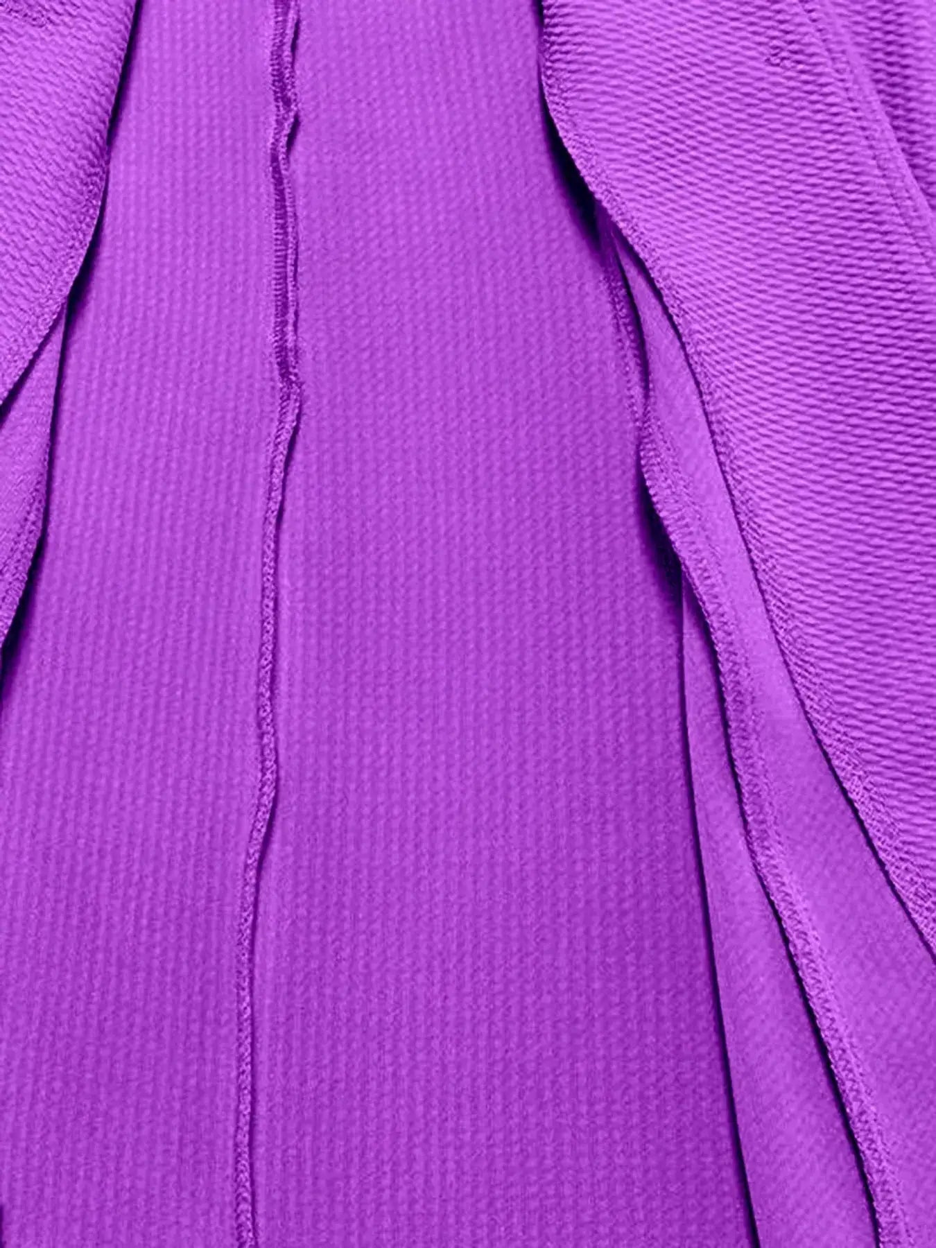 Single-Button Long Sleeve Blazer in purple by Belle Bijouix, textured fabric jacket.