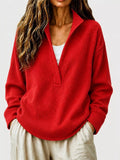 Waffle Knit Dropped Shoulder Sweatshirt