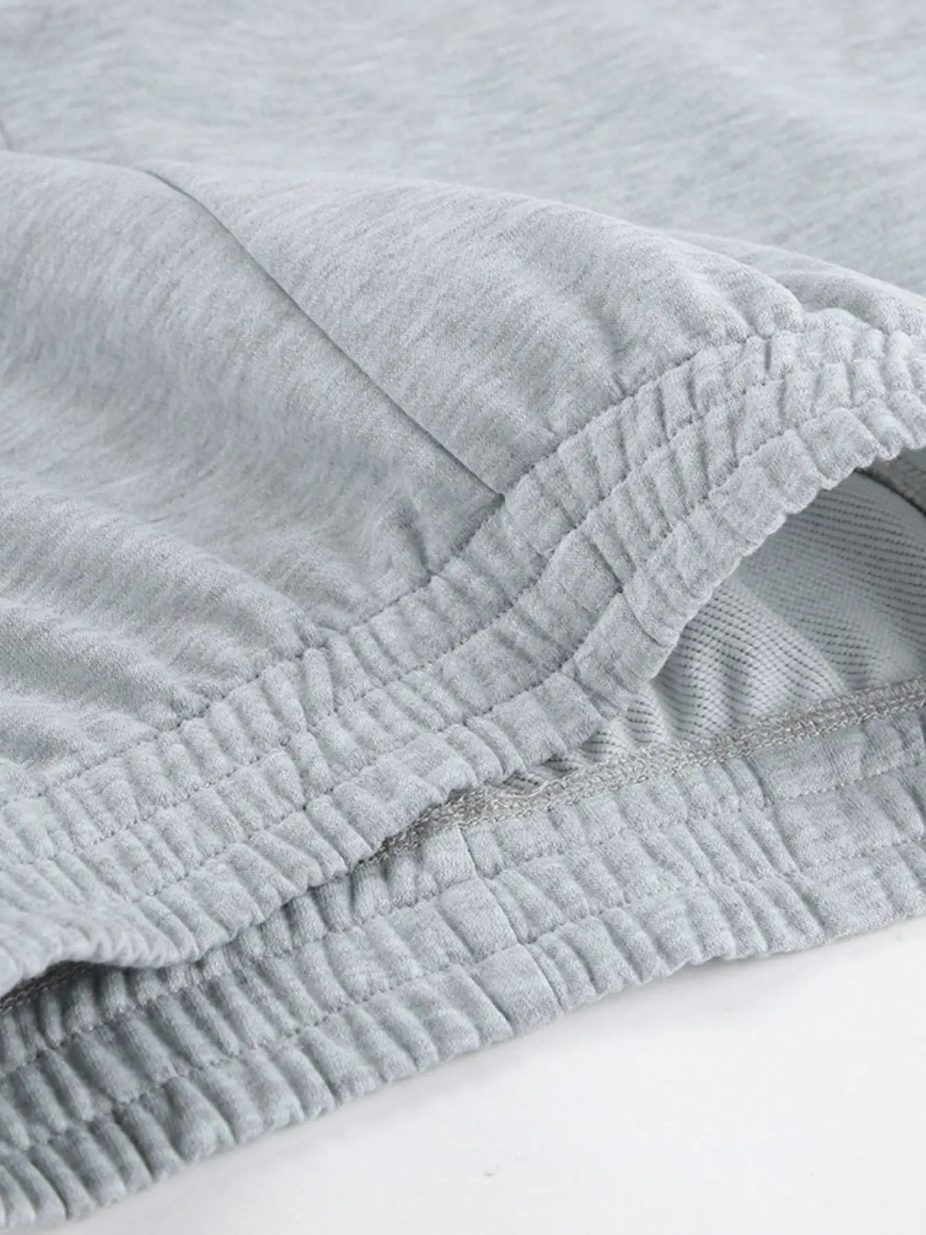 Round Neck Top and Wide Leg Pants Set activewear in heather gray fabric with elastic waistband - Belle Bijouix