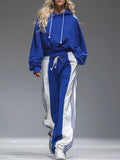 Color-Block Hoodie & Wide-Leg Pants Set