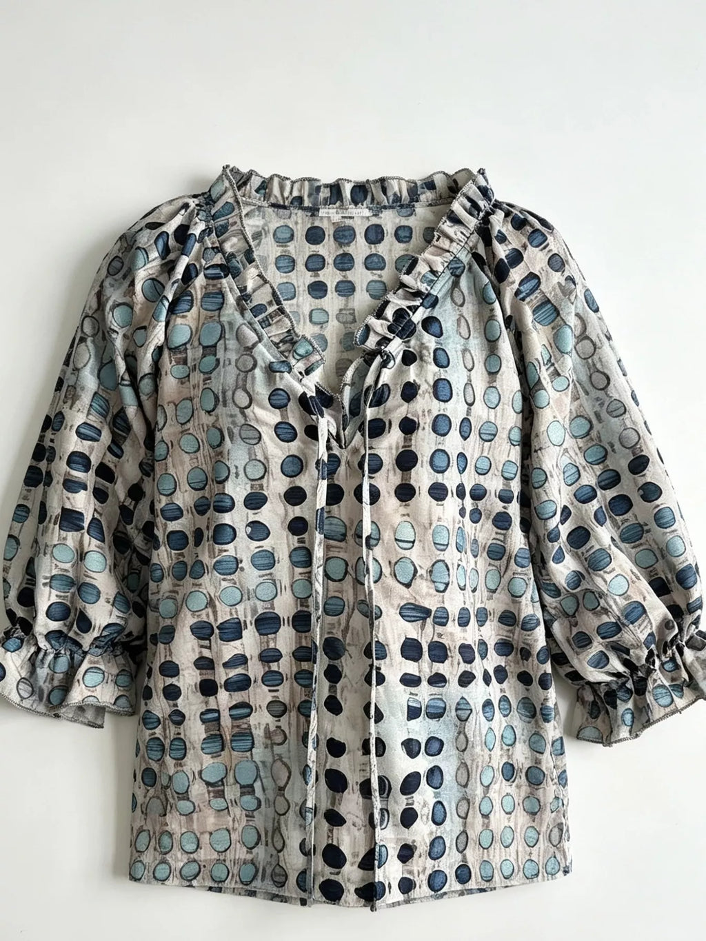 Tie Neck 3/4 Sleeve Blouse