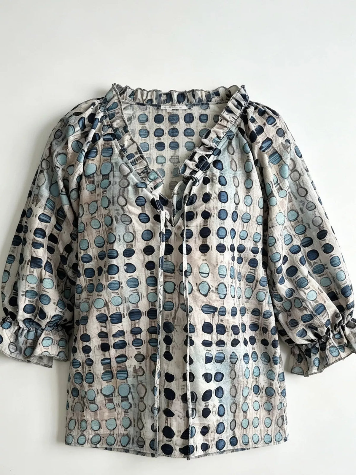 Tie Neck 3/4 Sleeve Blouse