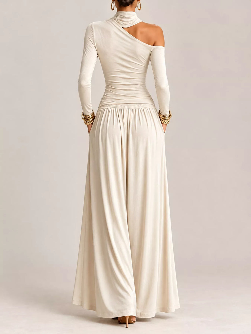 Asymmetric Cutout Long Sleeve Maxi Dress by Belle Bijouix – view 5 of 11