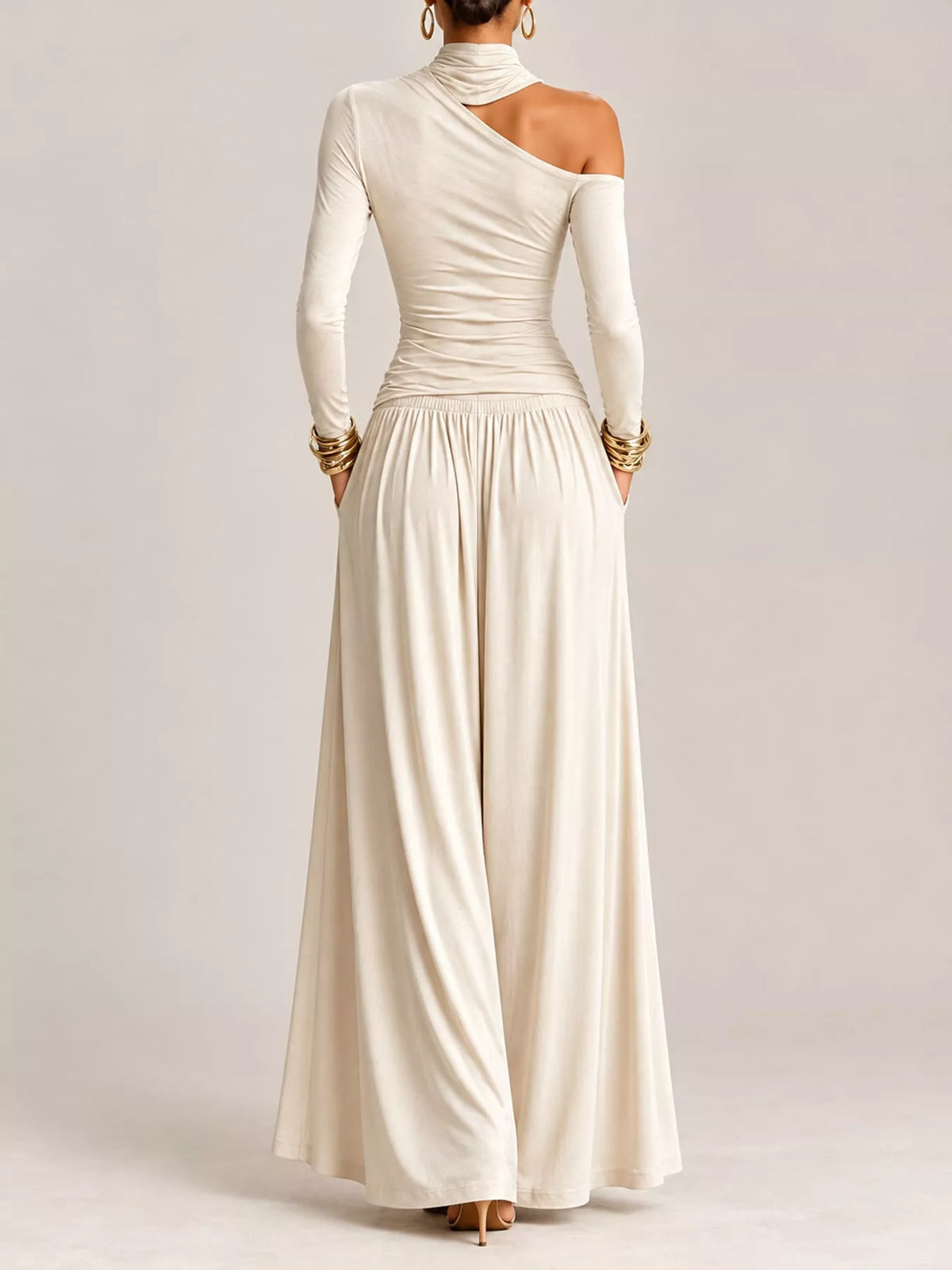 Asymmetric Cutout Long Sleeve Maxi Dress by Belle Bijouix – view 5 of 11