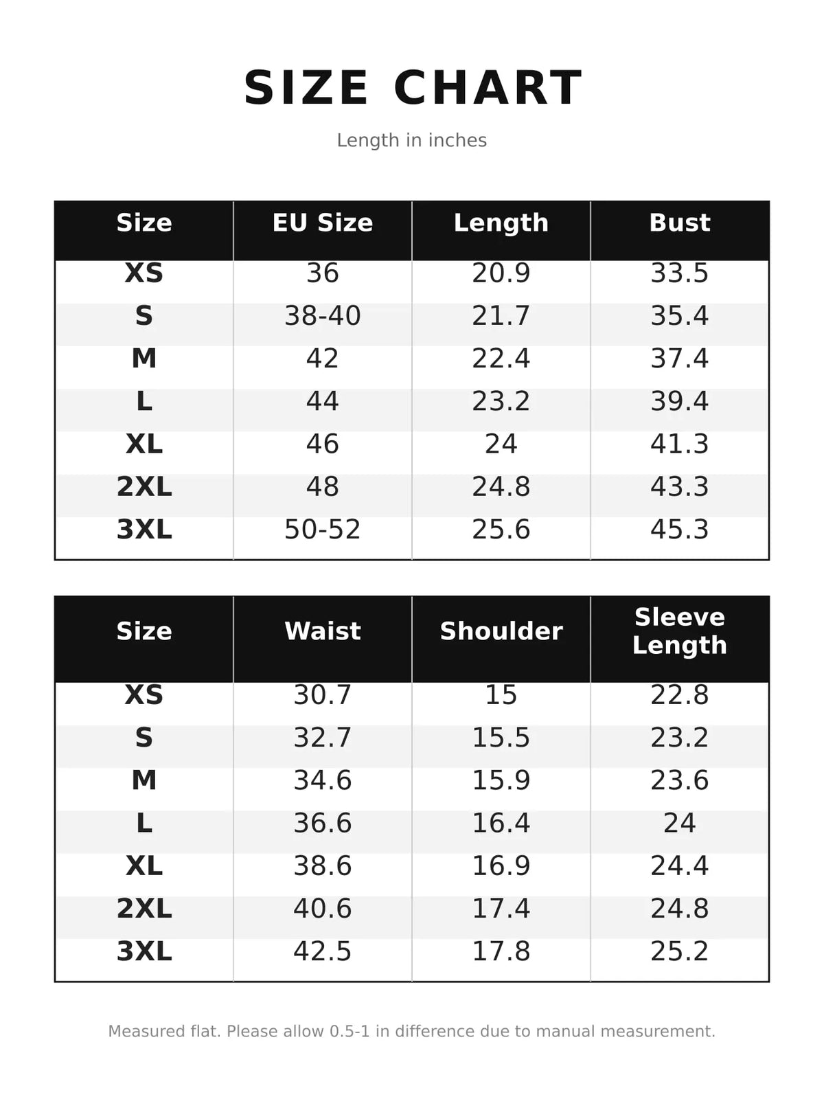 Herringbone Tweed Blazer with Velvet Cuffs size chart by Belle Bijouix
