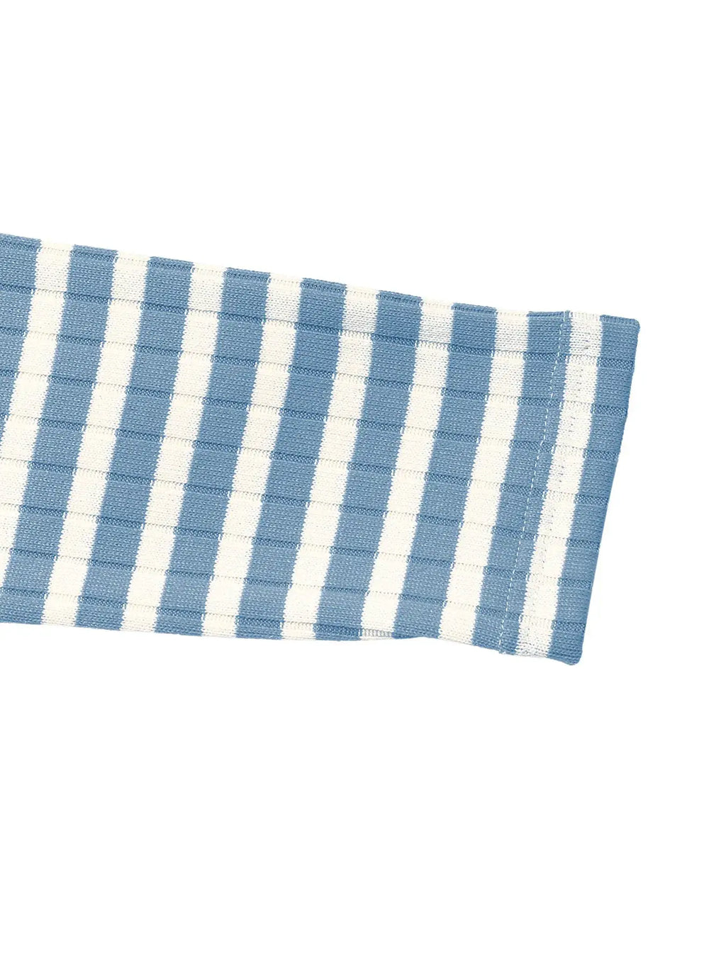 Lounge set fabric swatch by Belle Bijouix in blue and white stripes