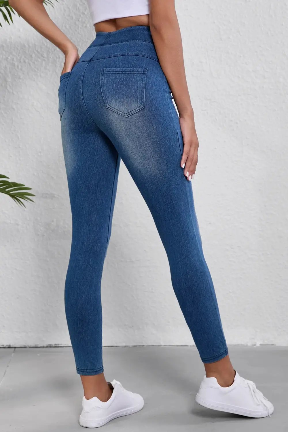 High-Waisted Skinny Jeans Belle Bijouix blue denim