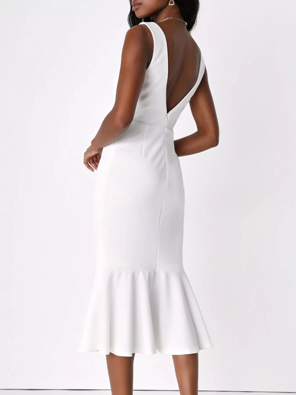 Sleeveless Square Neck Mermaid Midi Dress by Belle Bijouix – view 14 of 14
