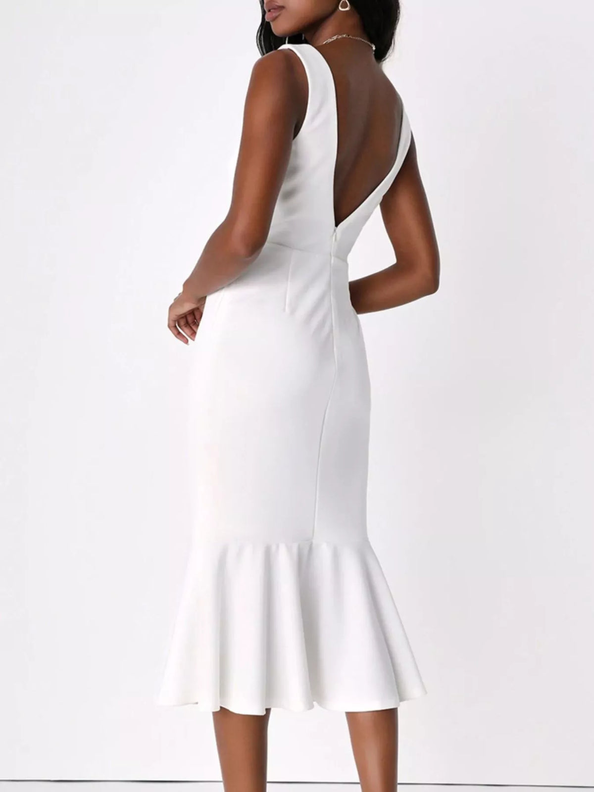 Sleeveless Square Neck Mermaid Midi Dress by Belle Bijouix – view 14 of 14