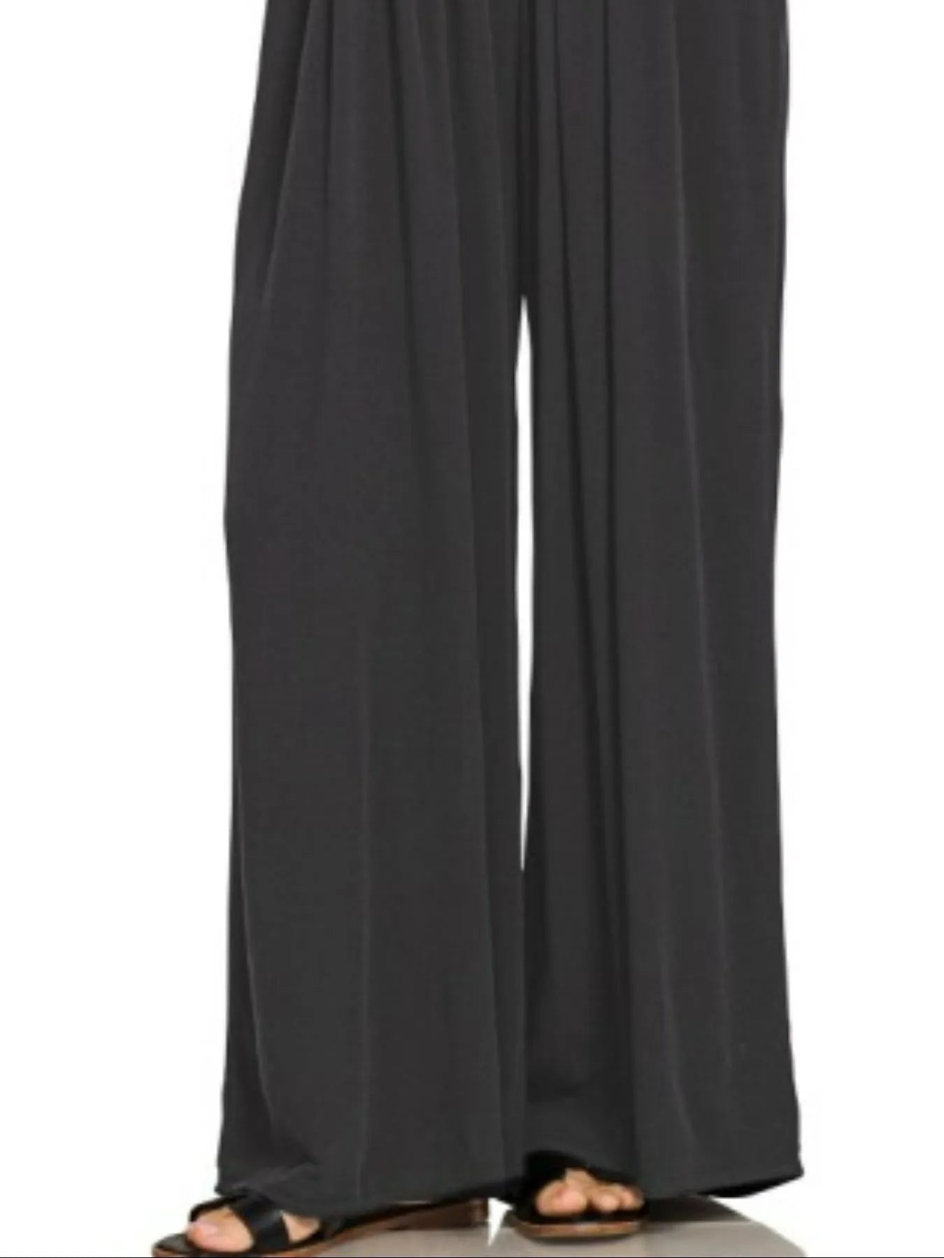 Zenana Woven Rayon Crepe Wide-Leg Overalls in black, relaxed-fit style