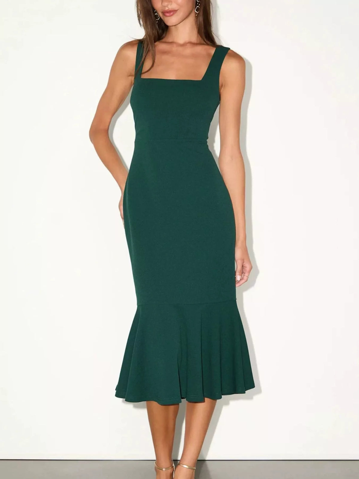 Sleeveless Square Neck Mermaid Midi Dress by Belle Bijouix – view 7 of 14