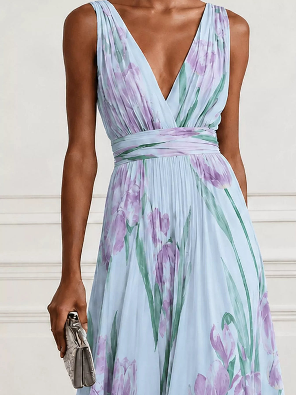 Sleeveless V-Neck Floral Maxi Dress by Belle Bijouix – view 30 of 37