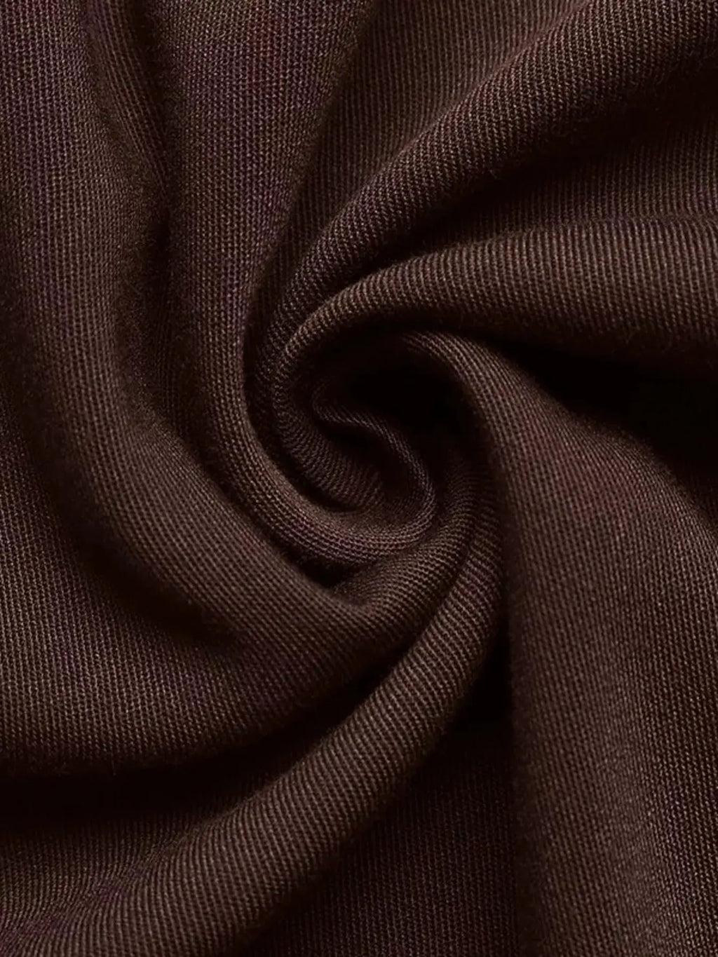 V-Neck Balloon Sleeve Midi Dress brown knit fabric close-up