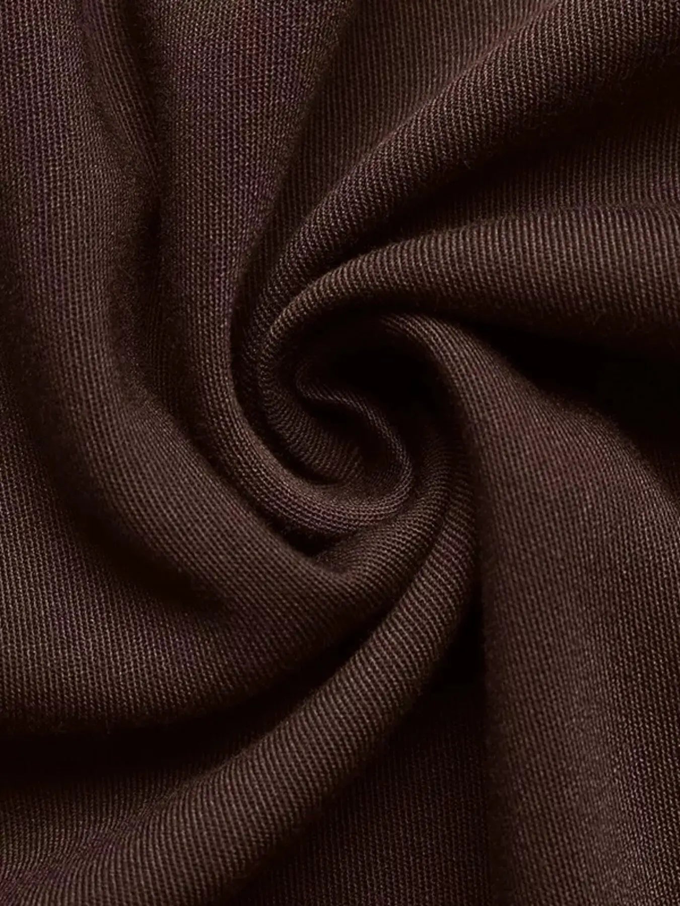 V-Neck Balloon Sleeve Midi Dress brown knit fabric close-up