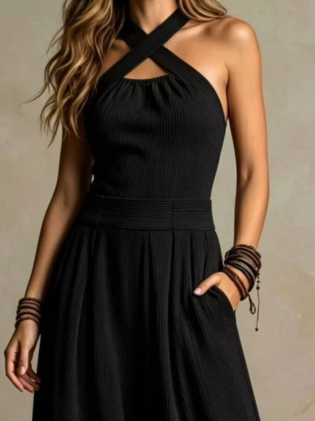 Halter Neck Wide-Leg Jumpsuit