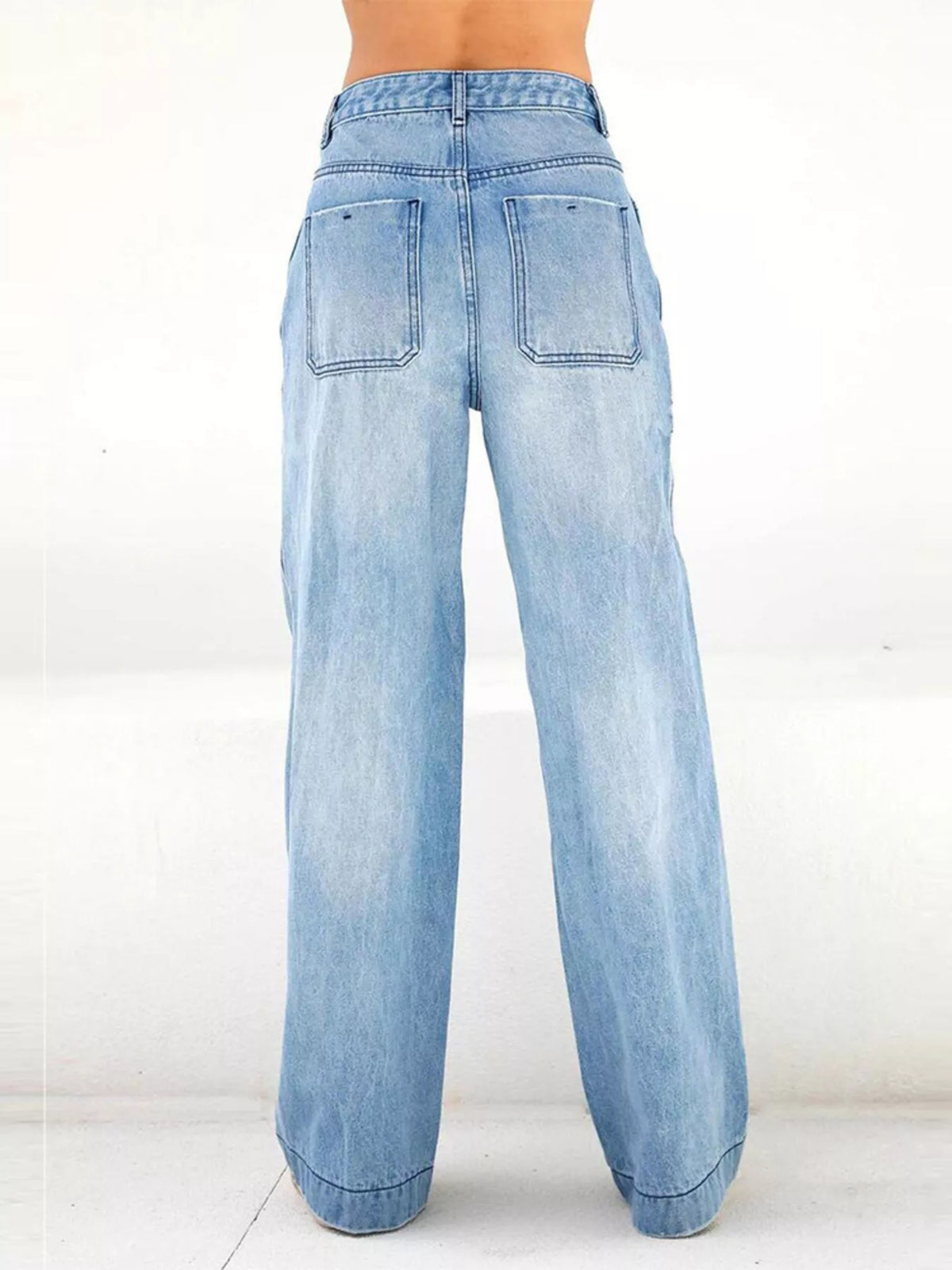 Dark Blue High-Waisted Wide-Leg Jeans by Belle Bijouix – view 2 of 2