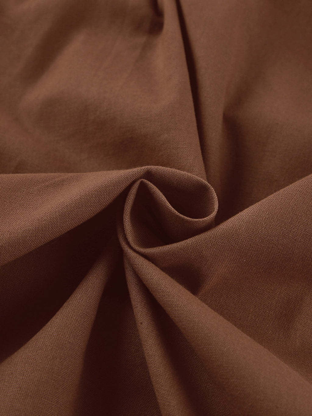 One-Shoulder Top and Shorts Set brown fabric close-up