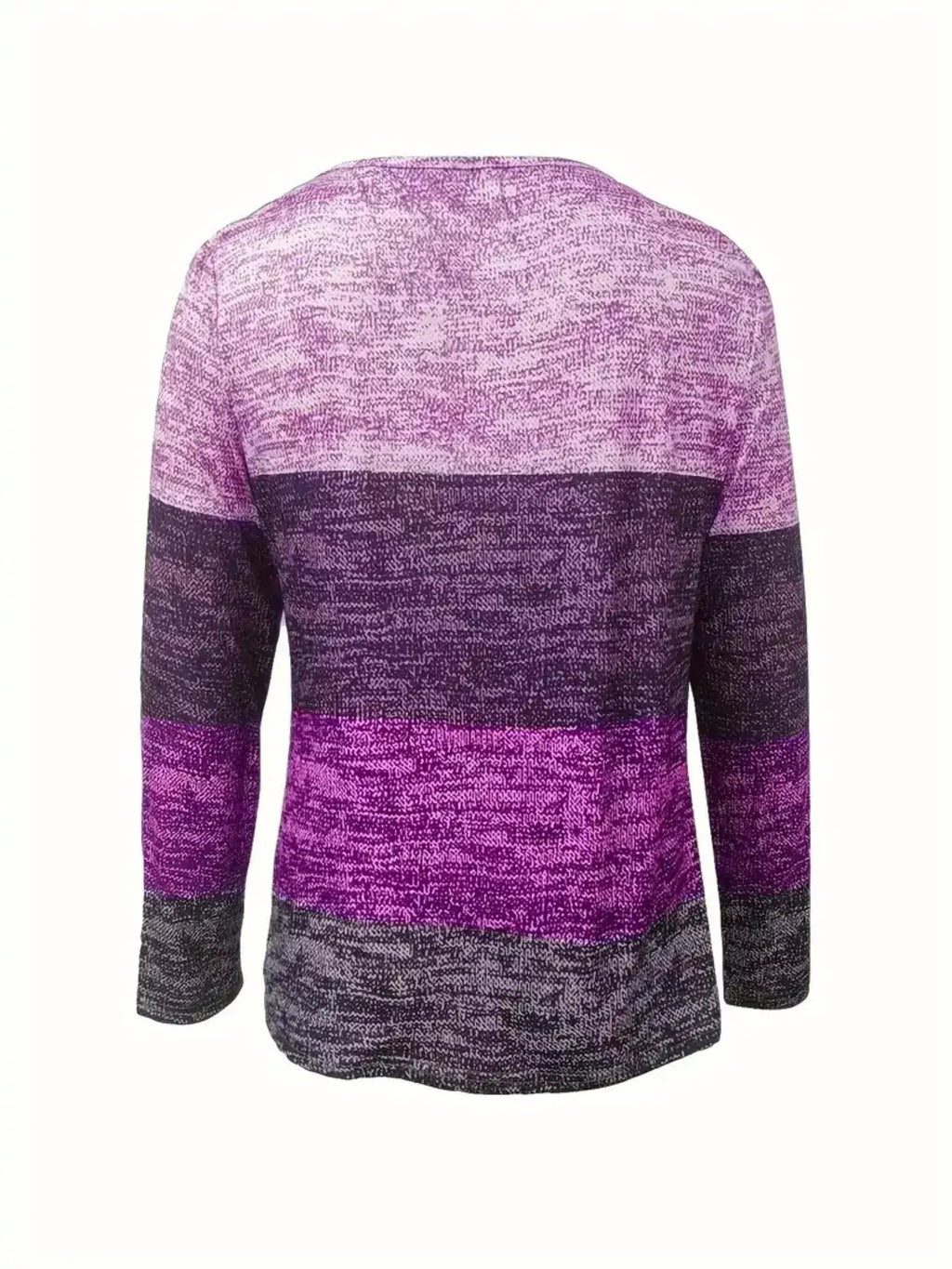 Quarter Zip Color Block Top, pink and purple knit sweater with long sleeves
