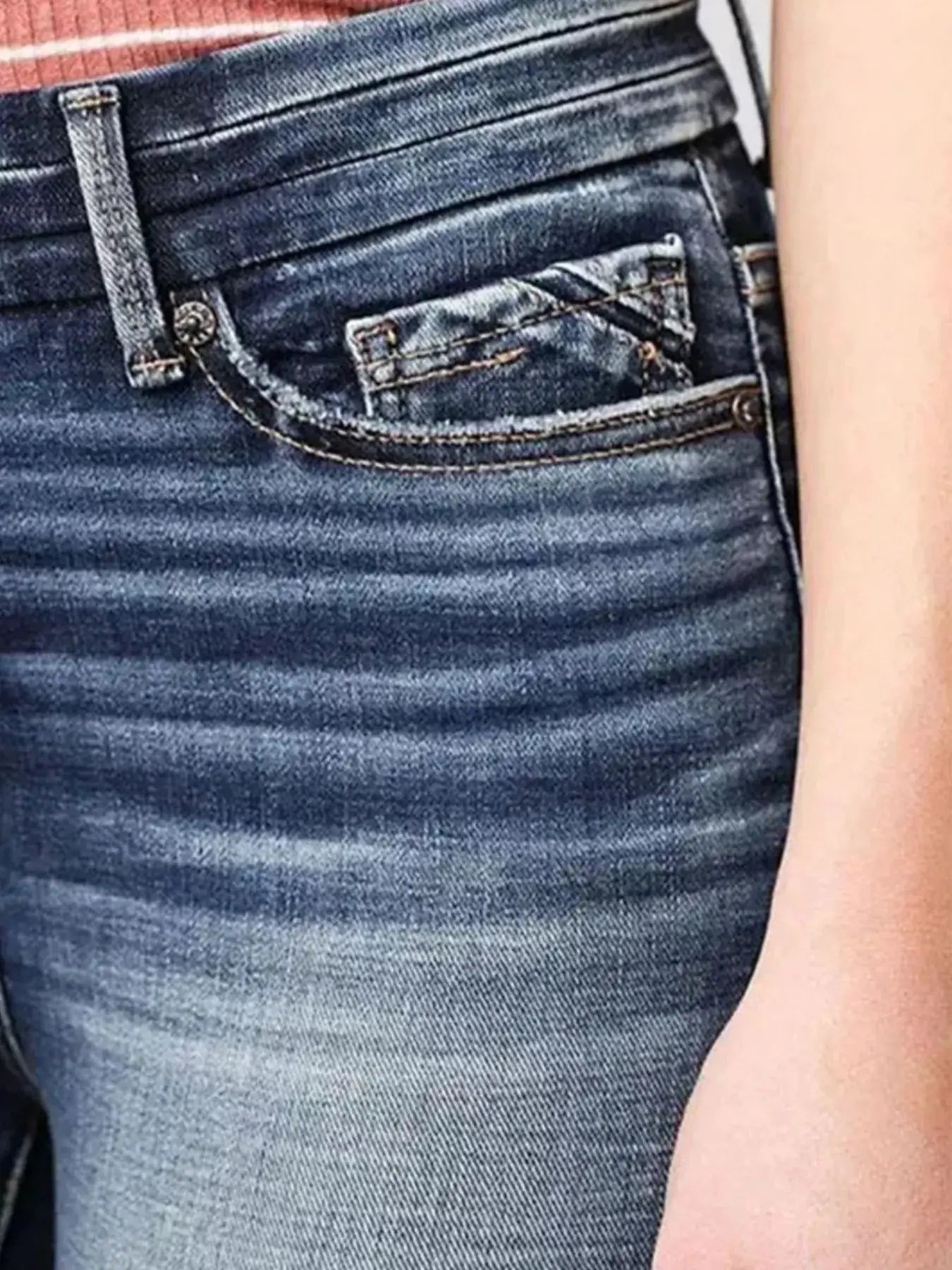 High-Rise Gradient Wash Jeans by Belle Bijouix in blue denim