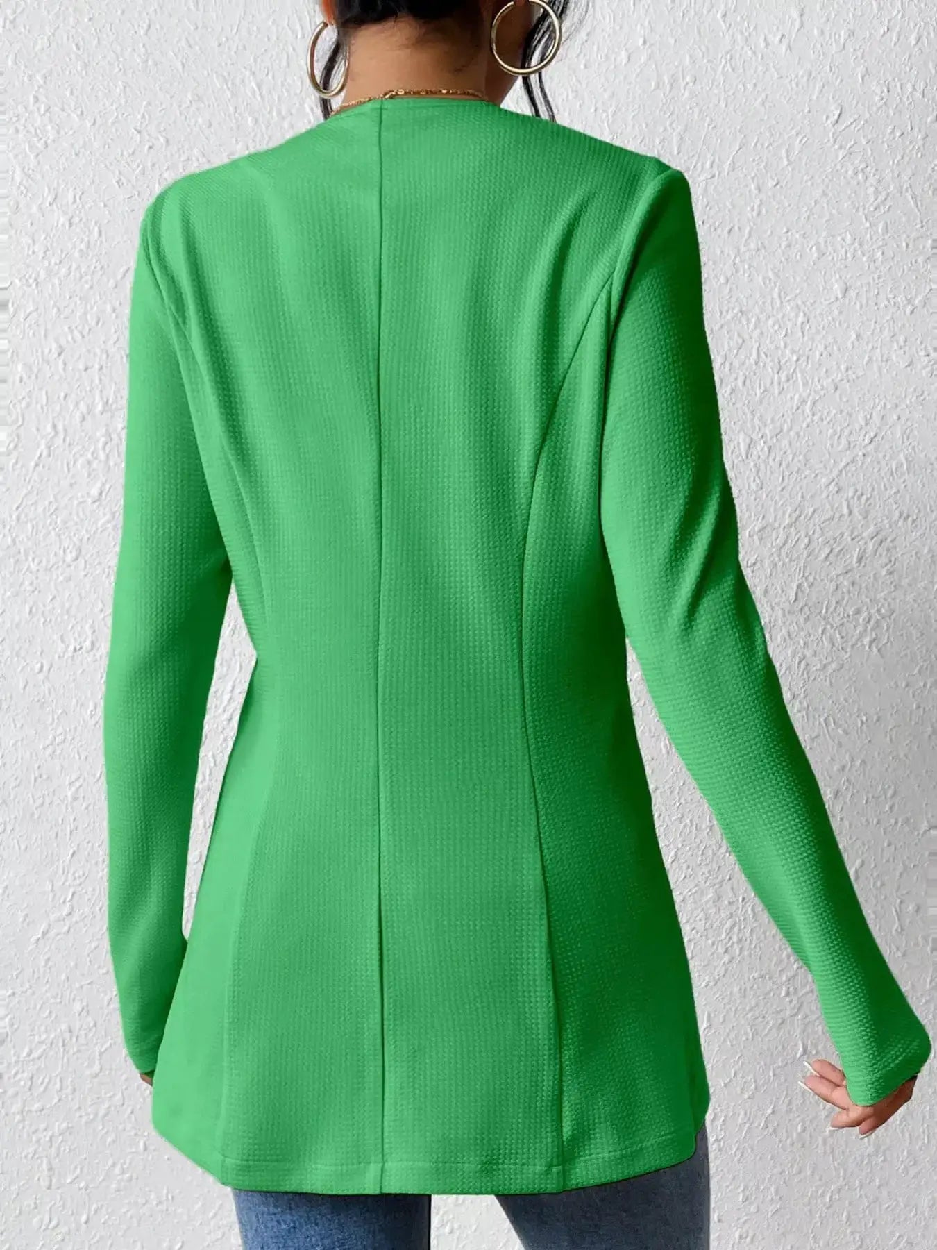 Single-Button Long Sleeve Blazer by Belle Bijouix in bright green