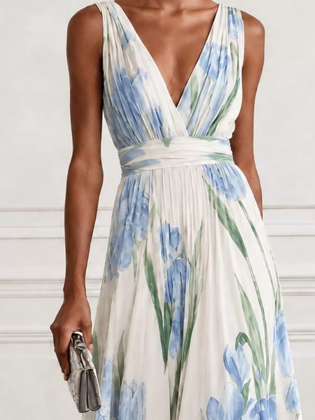 Sleeveless V-Neck Floral Maxi Dress by Belle Bijouix – view 33 of 37