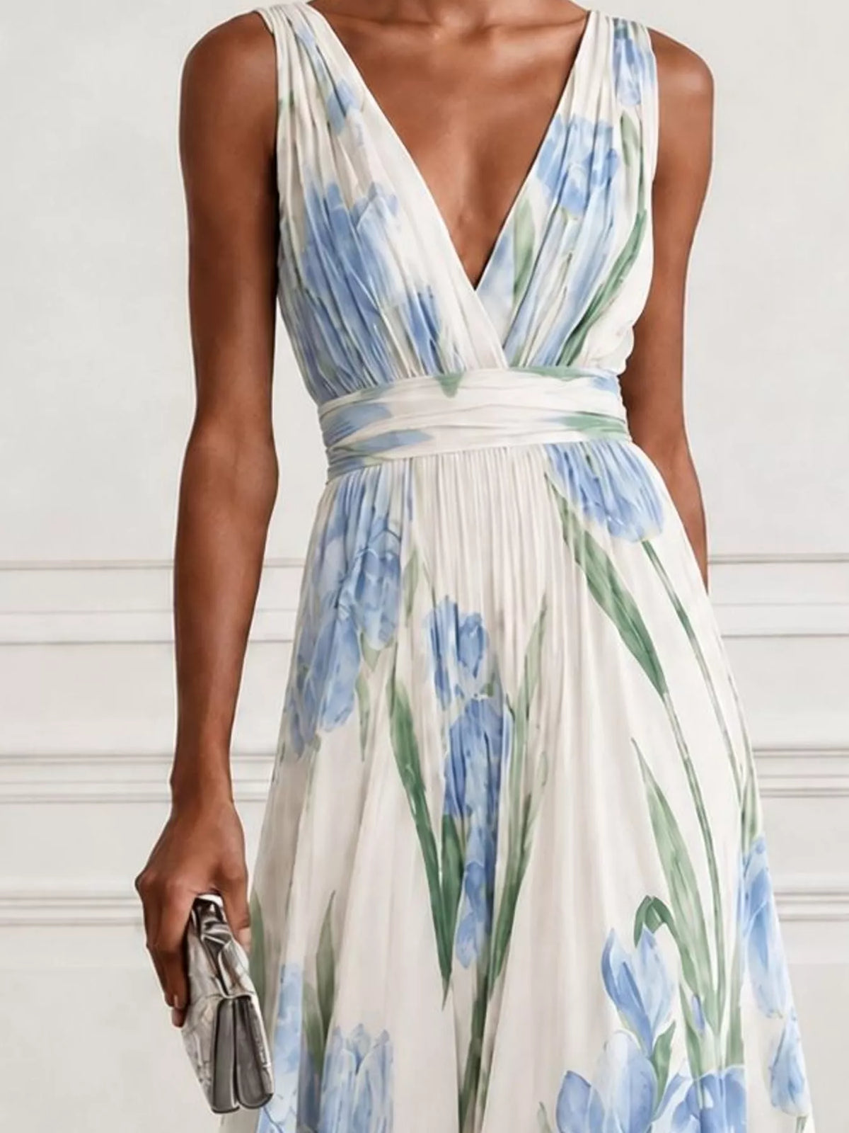 Sleeveless V-Neck Floral Maxi Dress by Belle Bijouix – view 33 of 37