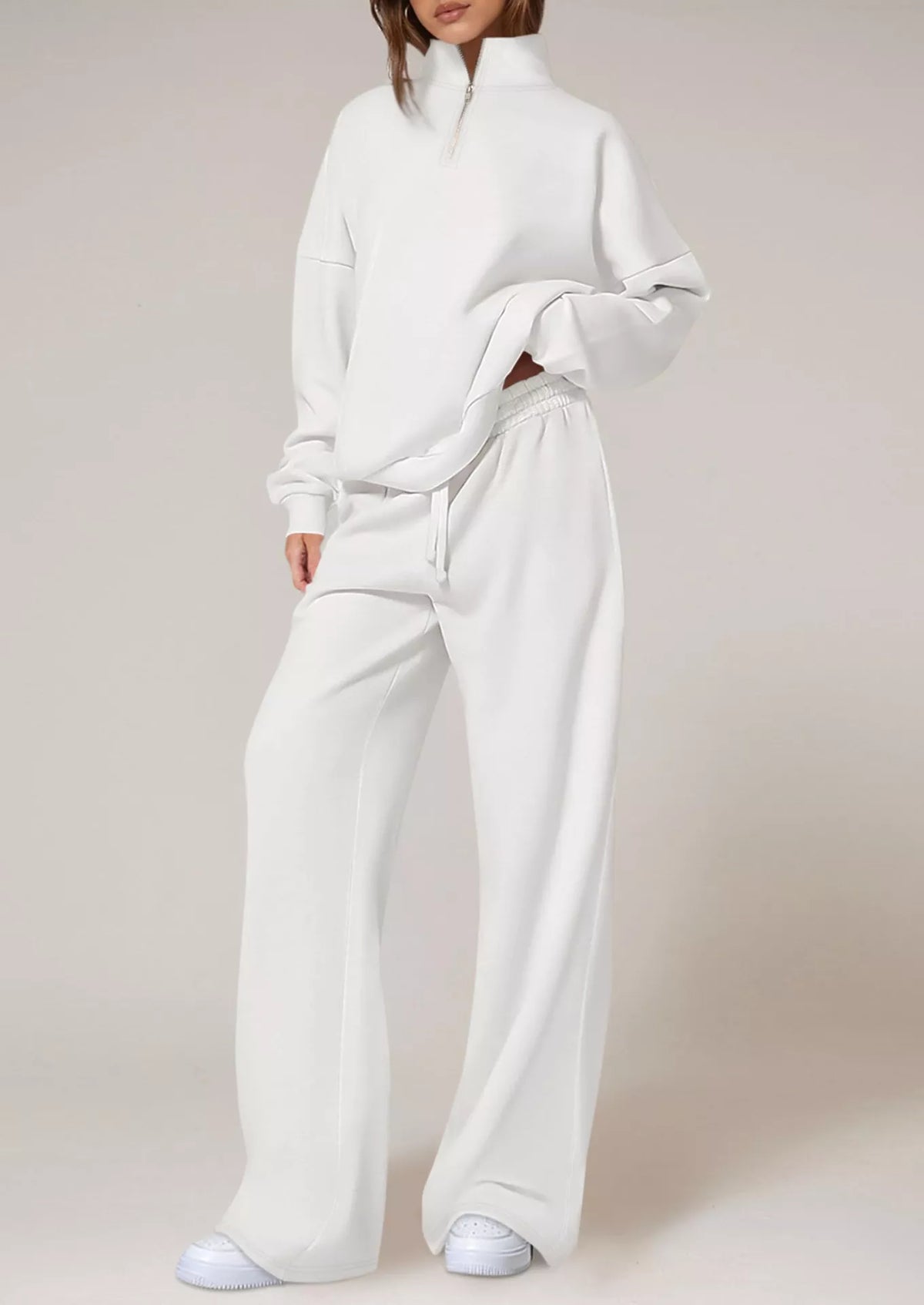 Half-Zip Sweatshirt & Wide-Leg Sweatpants Set by Belle Bijouix – view 16 of 27
