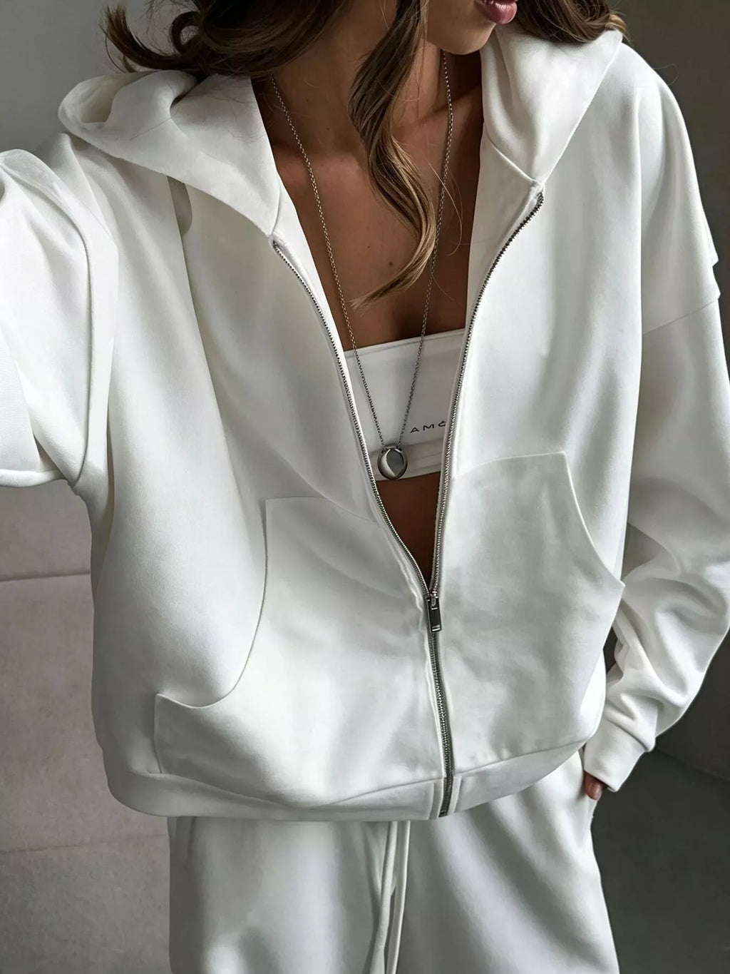 Zip-Up Hoodie & Wide-Leg Sweatpants Set by Belle Bijouix – view 28 of 29