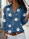Floral Print Button-Down Casual Shirt