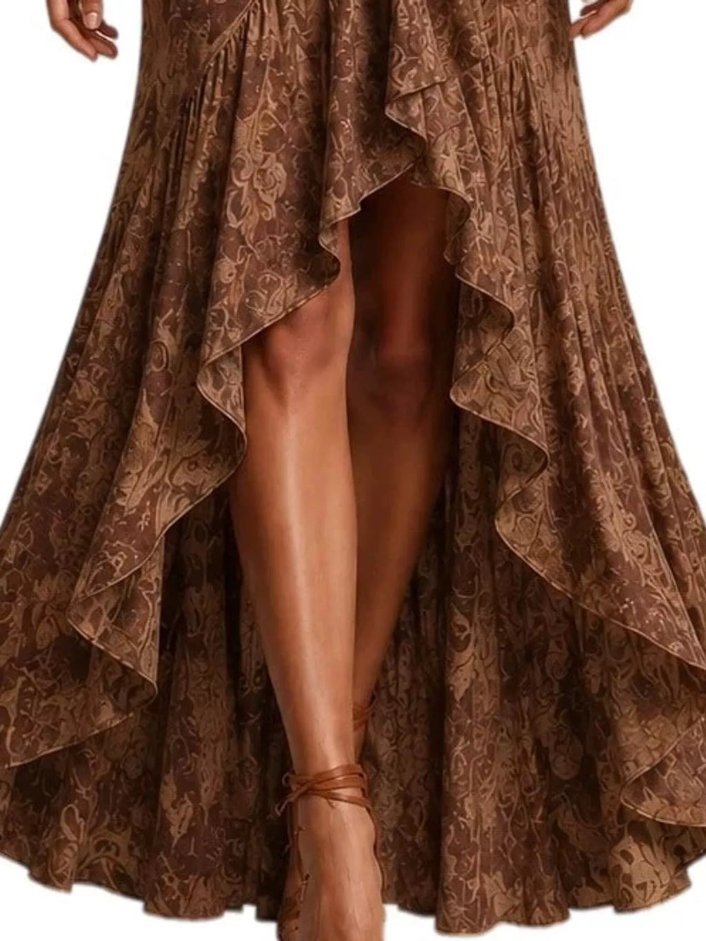 Floral Surplice High-Low Ruffle Maxi Dress by Belle Bijouix – view 4 of 20