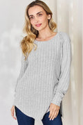 Basic Bae Full Size Ribbed Round Neck Slit T-Shirt – BelleBijouix Women's Tops

